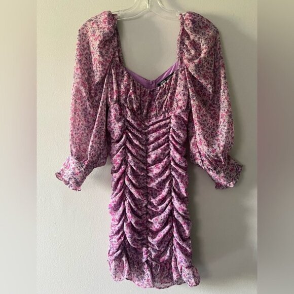 Blogger Fav ZARA FLORAL PRINTED DRESS WITH DRAPING Size Medium - Picture 5 of 15